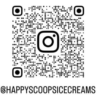 Scan to follow Happy Scoops Ice Cream on Instagram